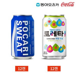 이온음료 포카리스웨트 토레타 2종 340ml 24캔 세트, 1세트