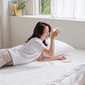 여름 냉감 침대패드 쿨매트 고정밴딩, 애쉬 그레이