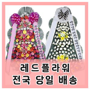 레드플라워 3단화환 근조화환 근조 바구니 오브제 화환 꽃배달 당일배송, 오브제 화환 2단