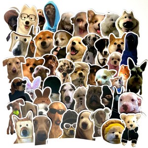 글로우하우스 노트북 캐리어 핸드폰 방수 스티커 강아지 고양이 50p, 귀여운 강아지, 1개