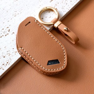 트니르 기아 차 키케이스 2024 더뉴 쏘렌토 카니발 더뉴 K5 EV6 EV3 K8 신형 7버튼 9버튼 천연 소가죽 + 키링 키홀더 선물박스, 기아O타입(7버튼), 샌드브라운