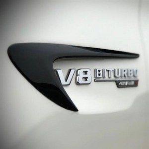 벤츠 휀다 V8 BITURBO 4MATIC플러스 레터링 엠블럼 부착형 카본 몰딩 호환 용품, 단품, 1개