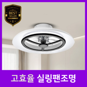 BuyH 실링팬 조명 천장 선풍기 써큘레이터 천장형 거실등 안방 LED 실링펜 씰링팬, 스페셜 블랙