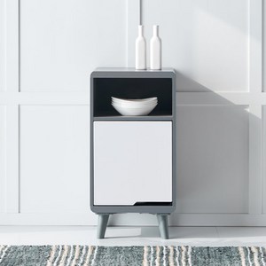 새싹가구 클릭 낮은 주방 400 600 미니 도어장 틈새장 렌지대 밥솥수납 6컬러, 03-스몰 400 틈새장, 그레이화이트