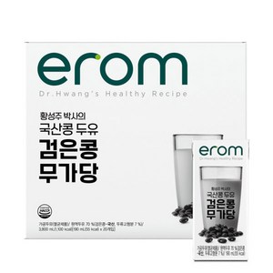 이롬 황성주 검은콩무가당두유, 190ml, 32개