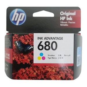 HP 정품잉크 3색 칼라 F6V26AA No680 데스크젯잉크 어드밴티지 1115, 1개, NO.680 컬러/정품