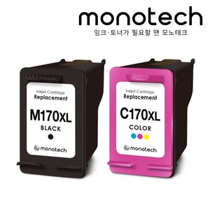 삼성 호환용 잉크 INK-M170 XL 세트 SCX-1360 1365 SL-J1760FW 대용량, INK-M170XL 호환잉크 검정+컬러 SET, 1세트