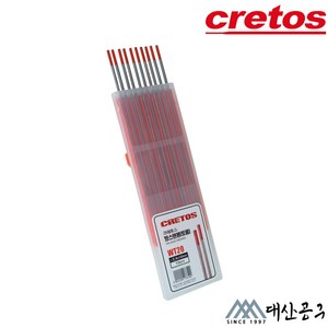 크레토스 텅스텐봉 토륨타입 WT20 2.4mm 10개 7000249, WT-20(토륨) 2.4, 1개