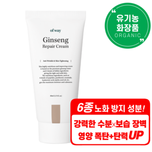 오브웨이 6종 안티에이징 필수 성분 유기농 저자극 홍삼 리페어 크림, 1개, 80ml