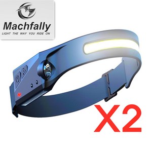MACHFALLY C타입 USB충전 헤드랜턴 LX200 2개(1세트), 2개, 블랙
