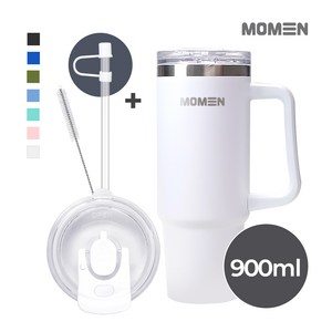 모멘빅터텀블러 대용량텀블러 손잡이 빨대 진공, 900ml, 티타늄화이트, 1개