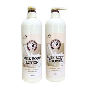 꽃을든남자 우유 바디 샤워 1000ml + 우유 바디 로션 1000ml, 2개