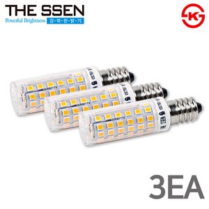 더쎈 LED 콘램프 4.2W 미니콘벌브 총알전구 스틱램프 세트, E17, 3개, 주광색