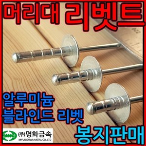 대와샤 머리대 리벳 리벳못 리베트 못 리배트 리벳트 큰와샤 넓은 머리, 1-4 머리대(대와샤), 4.8*16mm-125개(1/4봉지), 1개