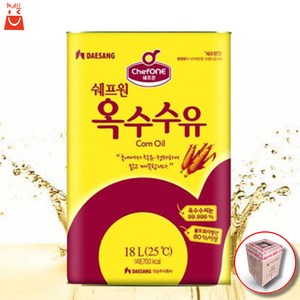 쉐프원 옥수수유 18L 업소용 대용량 저가 식용유 말통 corn oil, 1개