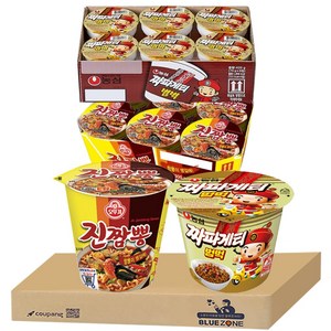 블루존 진짬뽕 소컵라면 75g (6입) + 짜파게티 범벅 70g (6입)