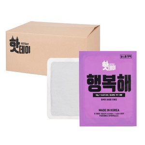 국내생산 핫데이 붙이는 파스형 행복해 핫팩 50g, 100개