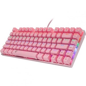게이밍 키보드 HUO JI 60% 기계식 LED 백라이트 81 키 컴팩트 USB 유선 블루 스위치 핑크, pink /blue switch, pink /blue switch, 텐키리스
