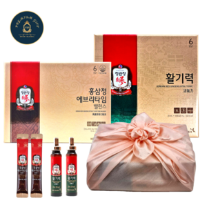 정관장 에브리타임 밸런스 + 활기력 선물세트 + 고급 보자기 포장 (숀글로벌), 에브리타임 밸런스+활기력 (숀글로벌 S002호), 1개