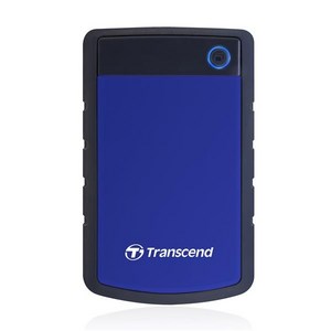 [트랜센드] GEN1 외장 하드 HDD 1TB 충격방지용 (블루) 25H3B-1TB, 1개