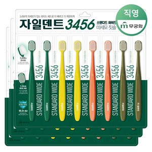 자일덴트 3456 스탠다드 와이드 미세모 칫솔, 8개입, 3개