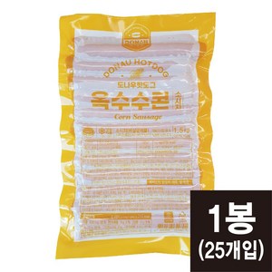 도나우 옥수수콘 핫도그 소시지 1.5kg(60gx25개입) [코리아타임스퀘어], 1.5kg, 1개