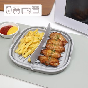 테치비 에어프라이어용기 접이식 실리콘 사각, 1개, 간편한 그레이