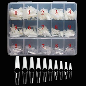 krofaue 500PCS French Style False Nails Tips Half Cover Acrylic Gel Fake Tip With Box for Nail Art S TIP-500S-1