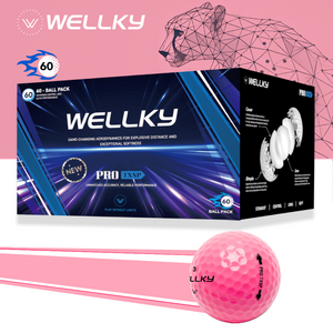 웰키 60구 화이트/컬러 골프공 고반발 비거리 전용 60알 1세트 wellky golf, 베이비핑크, 60개입, 1개