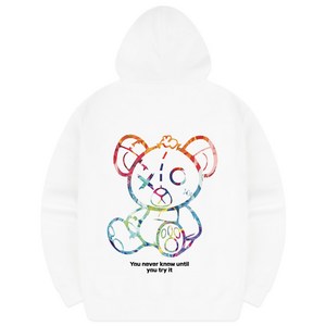 [당일출고/기모추가] 페인트베어 후드티 후드 빅사이즈 남자여성 ZAID_0027