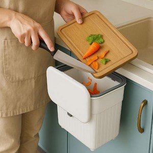 드흐으 걸이형 대용량 다용도 씽크대쓰레기통 음식물쓰레기통, 1개