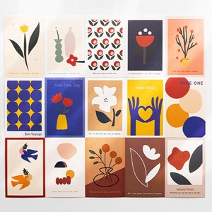 베레본 감성 인테리어 엽서세트 16type, 12.기대(15장)