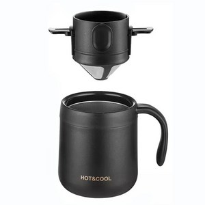 휴대용 드립커피 필터&머그잔, 머그잔 흰색 350ml, 1개