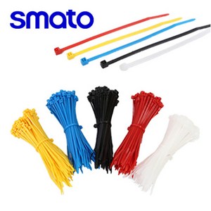 [스마토 케이블타이] 소포장 미니/100개 단위/ 다양한 색상/크기/전선정리/배선정리, 흑색, 미니(100mm), 100개