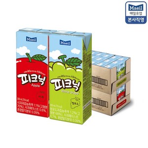 매일유업 피크닉 사과 200ml 24팩 + 피크닉 청포도 200ml 24팩, 96개