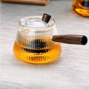 지뿡이네 내열 유리 티포트 400ml, 줄무늬, 1개