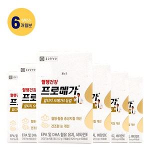 종근당건강 프로메가 알티지 rtg 장용성 오메가3 듀얼 6박스, 60정, 6개