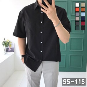 놈시크 남자 반팔셔츠 링클프리 스판 캐주얼 와이셔츠 남방 빅사이즈