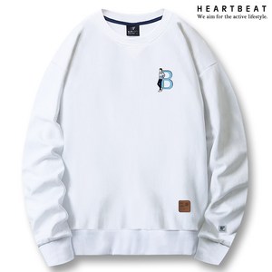 하트비트 엘트온 맨투맨 오버핏 나염 긴팔티셔츠 커플룩 단체복 남자 여자 남여공용 커플티 빅사이즈 단체티