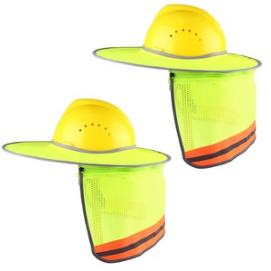 안전모 햇빛가리개 그늘이 지퍼 분리 자외선차단 썬캡, 2개, 그린