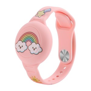 안심 에어테그 아이들 시계줄 AirTag 케이스 에어테그 악세사리, 블루투스, 35mm, 핑크구름