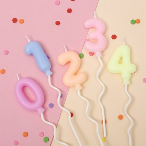 애드벌룬 풍선 숫자 케이크 생일초 숫자초 기념일 파티, 5번 숫자초(랜덤컬러)