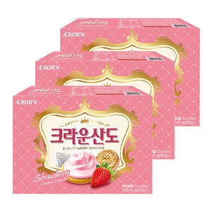 크라운 산도 딸기크림치즈, 323g, 3개