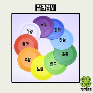 칼라종이접시 무광접시 유광접시 10개입 유치원용품 칼라접시, 무광, 초록, 1개