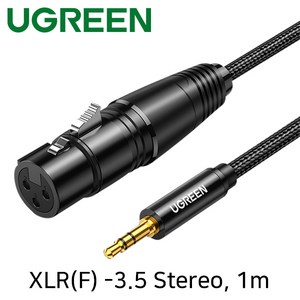 Ugeen U-20763 XLR 캐논(F)-스테레오 마이크 케이블 1m, 1개