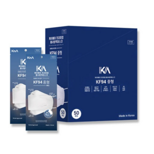 케이에이 KA KF94 황사방역 마스크 중형 화이트 50매+50매 (원쁠원)