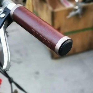 핸드메이드 자전거 소가죽 그립 잠금 장치 95mm 120mm 핸들 커버 브롬톤 자전거 BMX 범용 가죽 그립 레터 포함, 9)120 95 bown, 1개