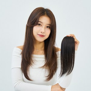 [50%행사중] 인모붙임머리 볼륨피스 헤어피스 옆머리볼륨 수제 가발 [아미모 PS-8010], 1개, 3cm 자연검정