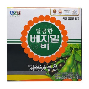 정식품 달콤한 베지밀 비 검은콩두유 190ml, 16개