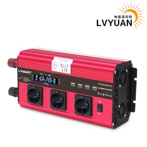 녹원 차량용 LCD 인버터 유사계단파 6000W 220V 60hz 한국형 KC인증, 용량 6000W 전압 12V, 1개